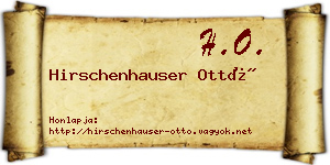 Hirschenhauser Ottó névjegykártya